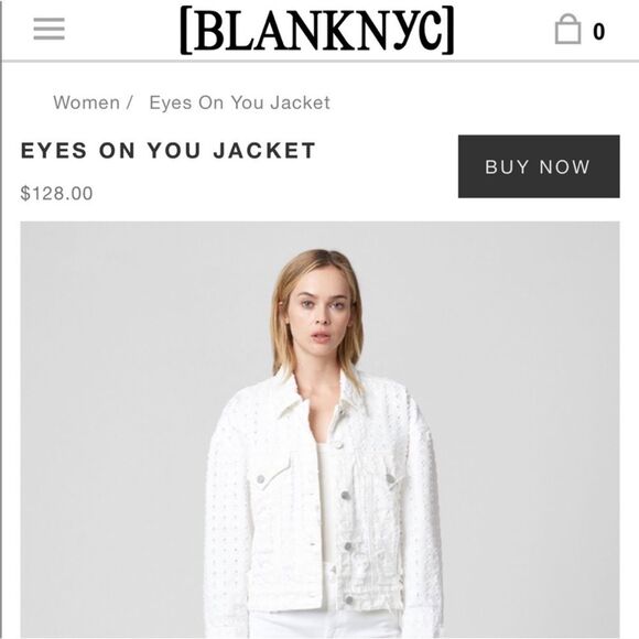 Blank NYC Eye On You White Distressed Denim Jacket - L - Picture 13 of 14